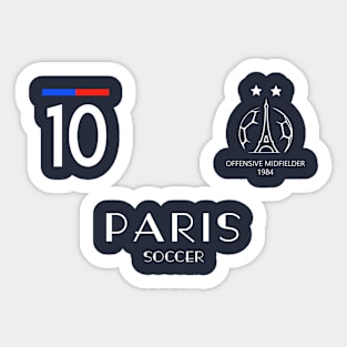 PARIS SOCCER Number 10 Offensive Midfielder Two Stars Sticker